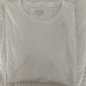 FIGS S white long sleeve underscrub